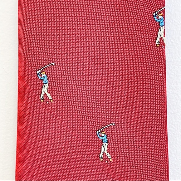 Vintage Red Men’s Golfer Polyester Tie Fathers Day - Picture 9 of 9